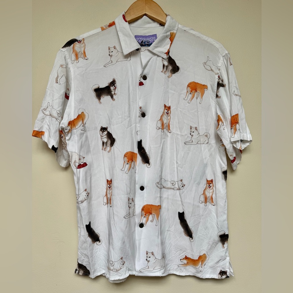 Wooji Shiba Inu Aloha Shirt | Size M